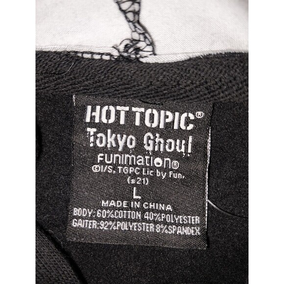 Anime Tokyo Ghoul Kaneki Ken Mask Hoodie Pullover Hooded Hot Topic Size Large - Picture 12 of 13